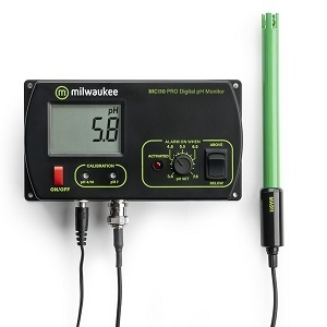 Continuous pH meter with alarm