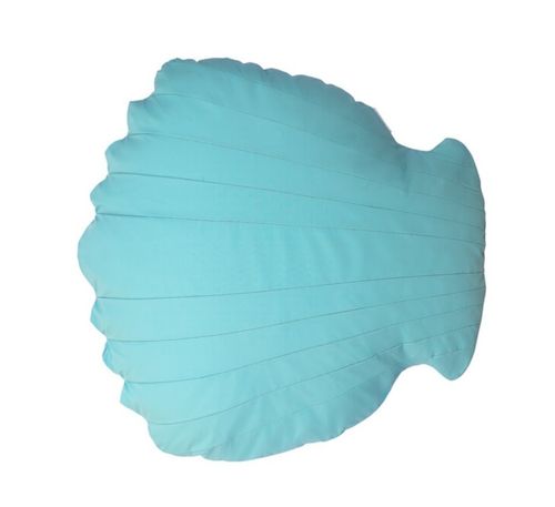 Sea shell-shaped cushion in sky blue