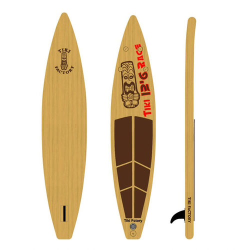 KIT Inflatable Wooden Paddle Board SUP RACE 12'6