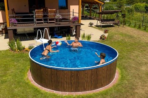 Removable swimming pool imitation wood 3,6 x 1,2 m
