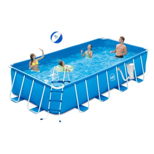 4.88 X 2.44 X 1.07 tubular pool with filter and ladder