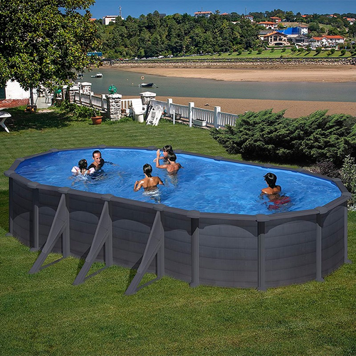 Detachable pool Granada oval imitation graphite