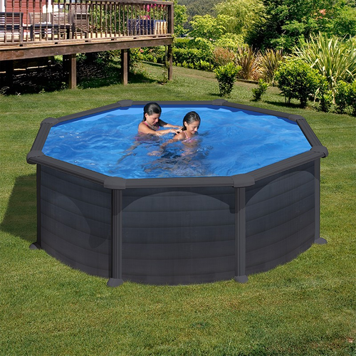 Detachable pool Granada round imitation graphite