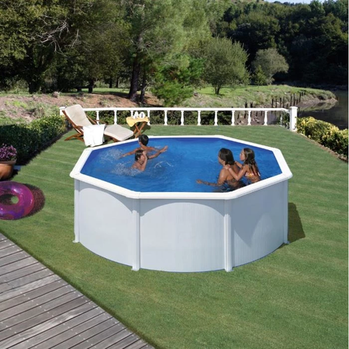 Gre QGre circular pool in white steel